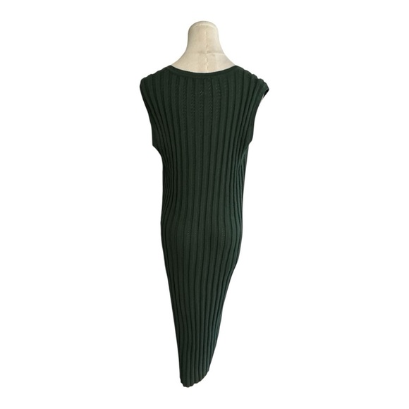 VARLEY Christine Knit Forest Glade Green Maxi Dress L Fall Sleeveless Work Party - Picture 8 of 14